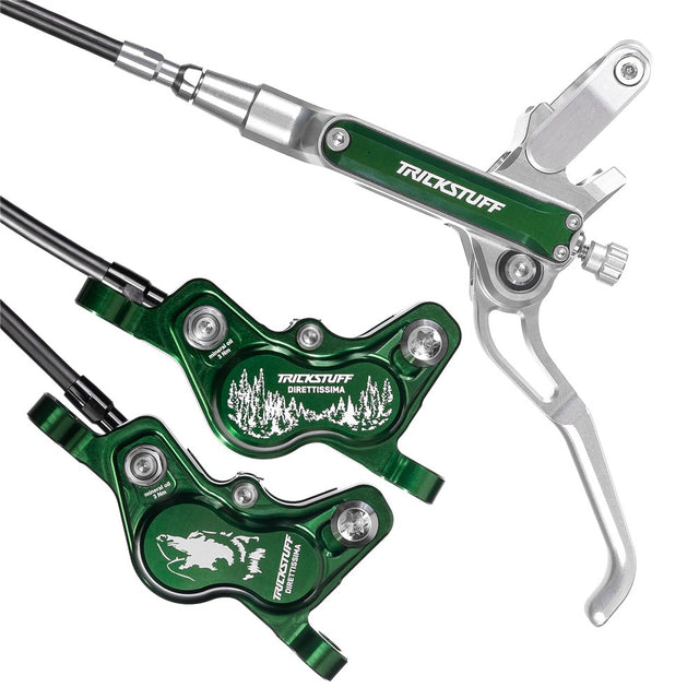 Trickstuff Brakeset - Direttissima - Kevlar Black Hose - Front & Rear - Forest Green - Limited Edition - Set 8 Of 250