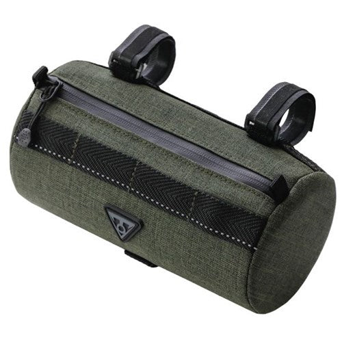 Topeak Tubular Barbag - 1.5l Capacity Handlebar Bag With Velcro Straps - Slim Width - Green