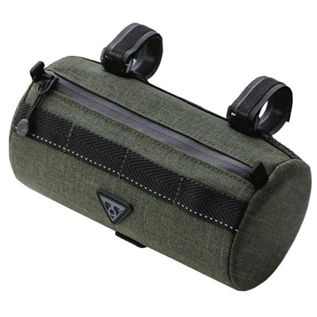 Topeak Tubular Barbag - 1.5l Capacity Handlebar Bag With Velcro Straps - Slim Width - Green