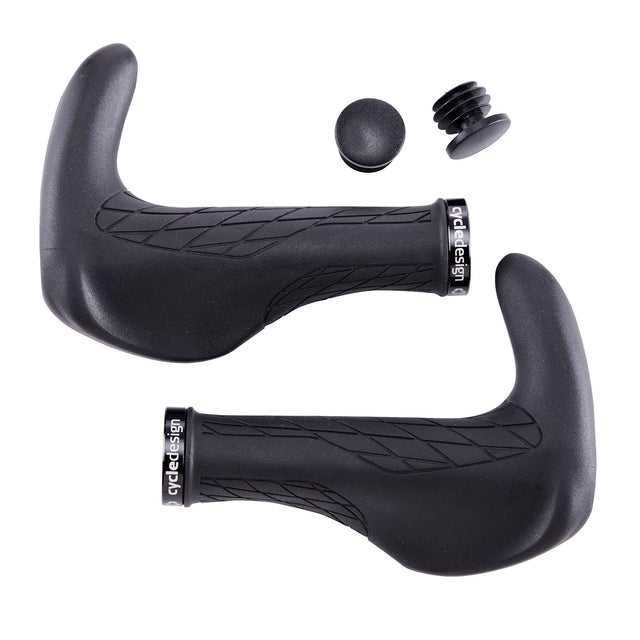 Cycle Design Grips Integrated Bar-end Black
