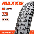 Maxxis Tyre Minion Dhf 29" Tubeless Ready +e25 Rated [tp:2.60" Exo+ 3c Maxxterra]