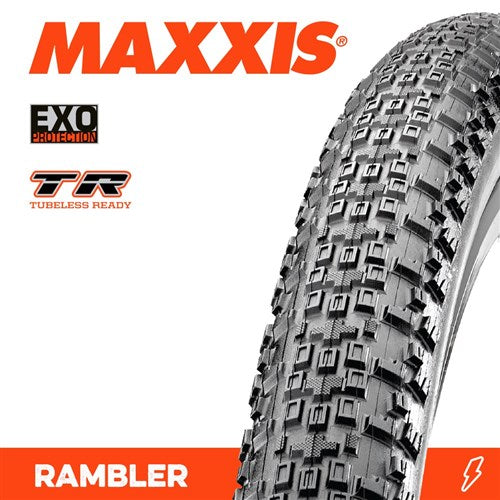 Maxxis Tyre Rambler 700c X 38c - Exo Tubeless Ready - Black