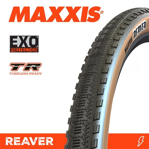 Maxxis Tyre Reaver 700c X 45c - Exo Tubeless Ready - Tan Wall