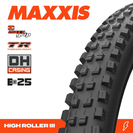 Maxxis Tyre High Roller Iii 27.5 X 2.40 3cg New Dh Tr (new 2026) Fold 120x2tpi E-25
