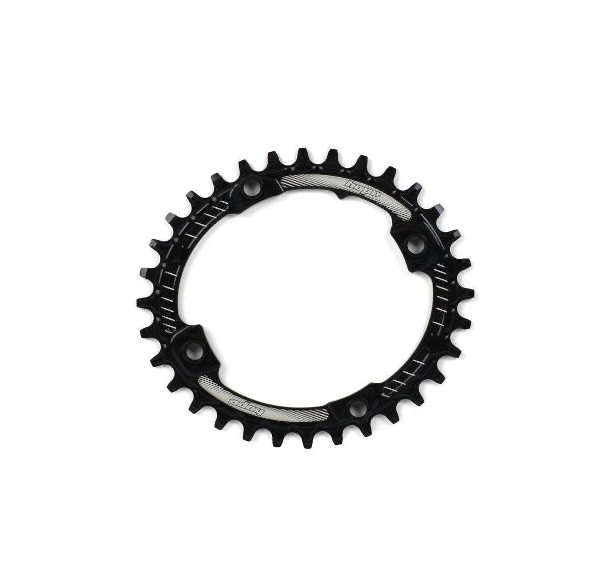 Hope Chainring - Oval 4 Bolt 104 Pcd - Narrow Wide - Black 34t 