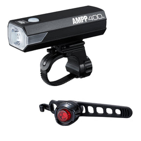 Cateye Light Set Ampp 400 And Orb Rechargeable