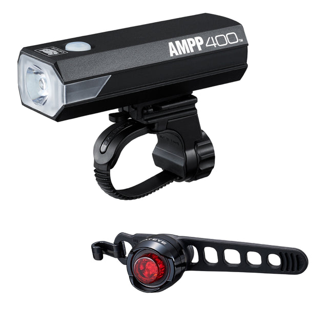 Cateye Light Set Ampp 400 And Orb Rechargeable