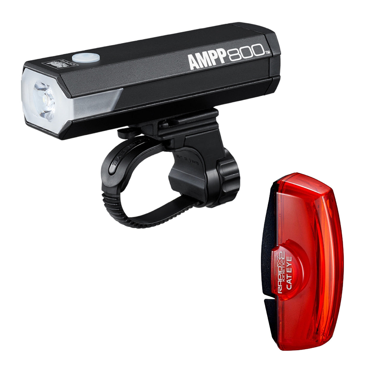 Cateye Light Set Ampp 800 And Rapid X2 Kinetic