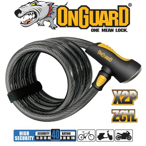 Onguard Bike Lock - Doberman Key Lock - 185cm X 15mm (8027) 