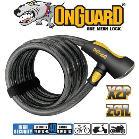 Onguard Bike Lock - Doberman Key Lock - 185cm X 15mm (8027) 