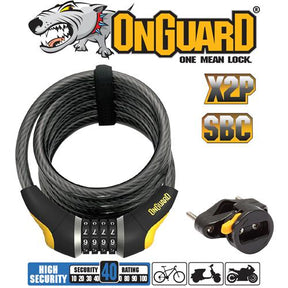 Onguard Bike Lock - Doberman Combo Lock - 185cm X 12mm (8031)