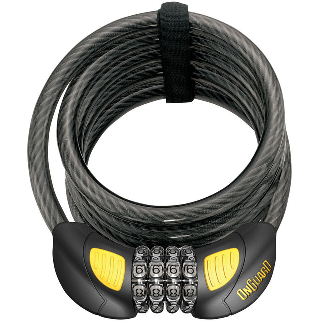Onguard 8031glo Lock Doberman Coil Combo 12mm X 185mm With Led Light