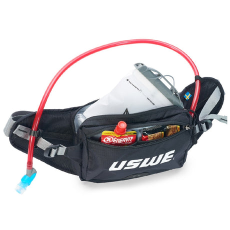 Uswe Zulo 2l Hydration Hip / Waist Pack  (inc Bladder) Carbon Black