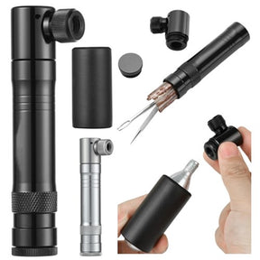Qbp Tubeless Repair Kit - With Co2 Adaptor And Tyre Plugs - Black
