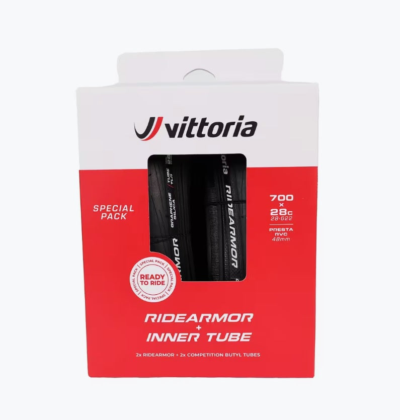 Vittoria Tyre Twin Pack Ridearmor 700 X 28mm + 2xtubes 