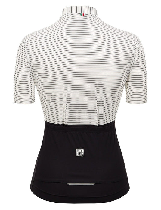 Santini - Colore Riga Womans Short Sleeve Summer Jersey Black/white