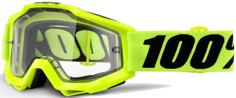 Ride 100% Goggle Accuri Enduro Vented Fluro Yellow Clear Dual Lens