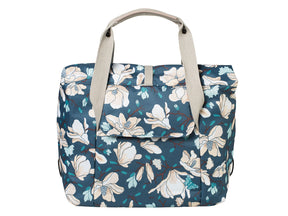 Basil Magnolia Shopper Pannier Bag 18l - Teal Blue