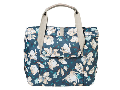 Basil Magnolia Shopper Pannier Bag 18l - Teal Blue
