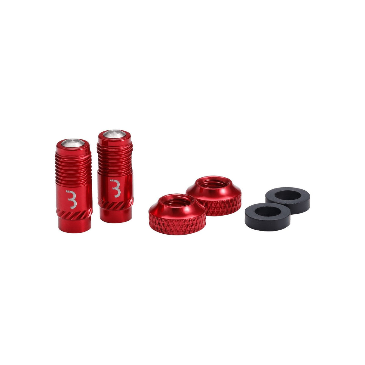 Bbb Valve Caps Corecap - (convert Presta To Shrader) Pair [cl:red]