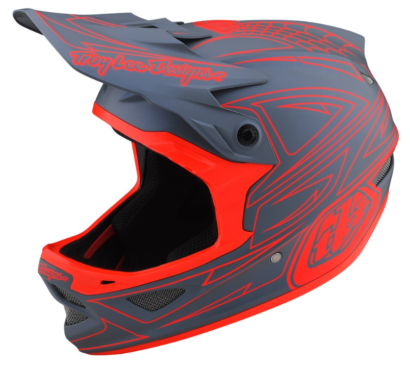 Tld D3 As Fiberlite Helmet Spiderstripe Grey / Red [sz:large]