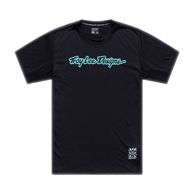 Tld 26.1 Skyline Ride Ss Tee - Signature Black / Real Teal [sz:large]