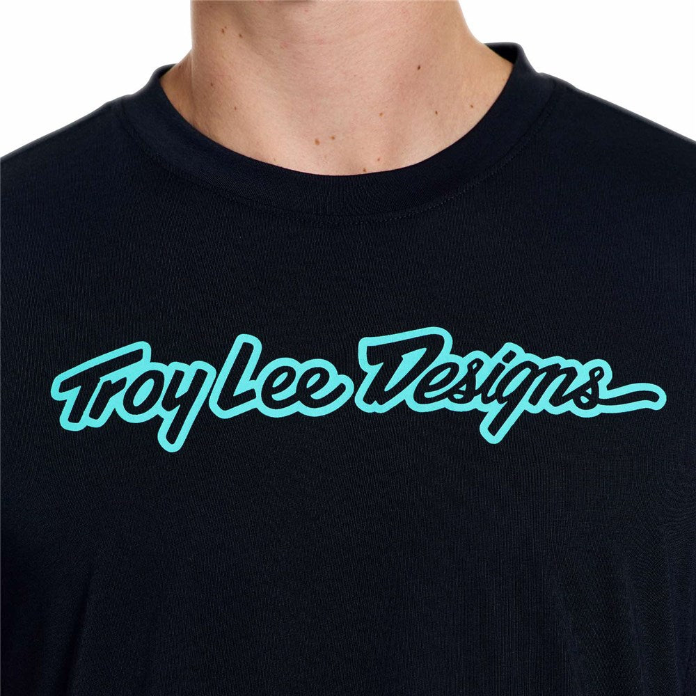 Tld 26.1 Skyline Ride Ss Tee - Signature Black / Real Teal [sz:large]