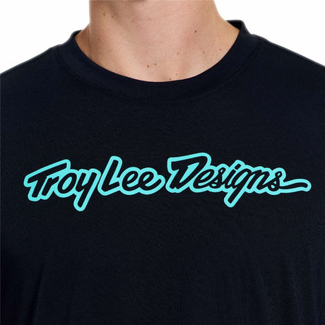 Tld 26.1 Skyline Ride Ss Tee - Signature Black / Real Teal [sz:large]