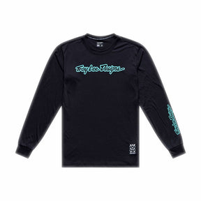 Tld 26.1 Skyline Ride Ls Tee - Signature Black / Real Teal [sz:large]