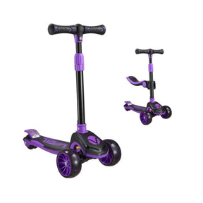 Vital Tyke 3-wheel Scooter - With Removable Seat + Light Up Wheels - Purple