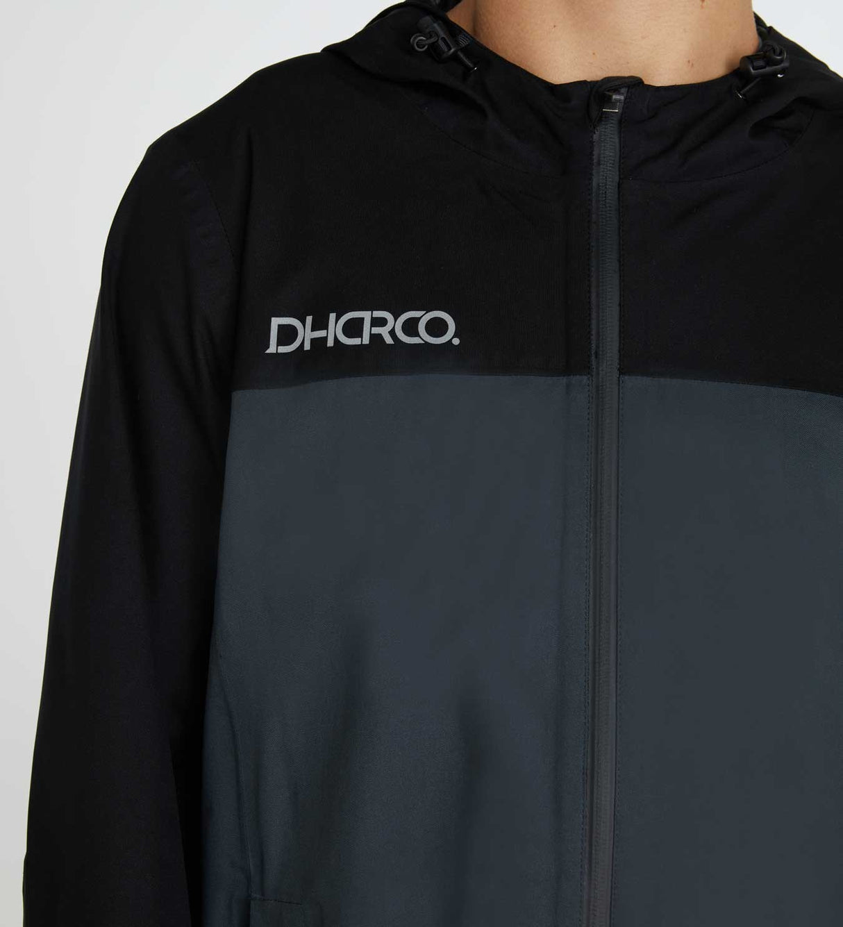 Dharco Mens Rain Jacket Black Grey [sz:x-large]