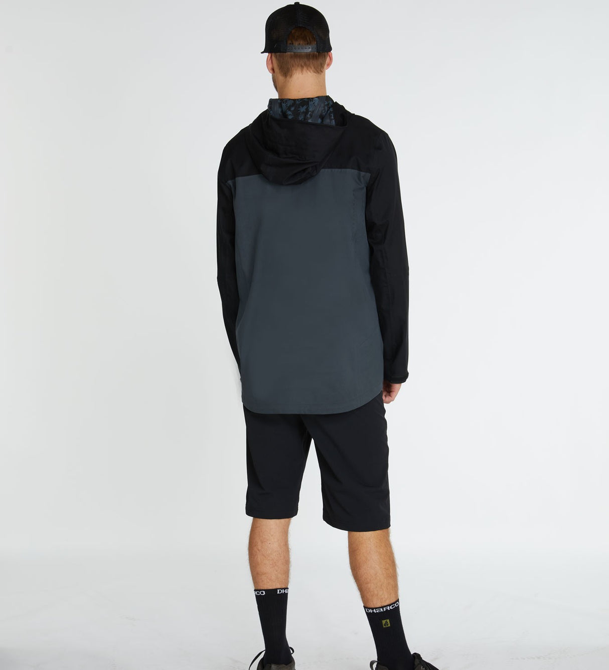 Dharco Mens Rain Jacket Black Grey [sz:x-large]