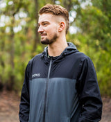 Dharco Mens Rain Jacket Black Grey [sz:x-large]