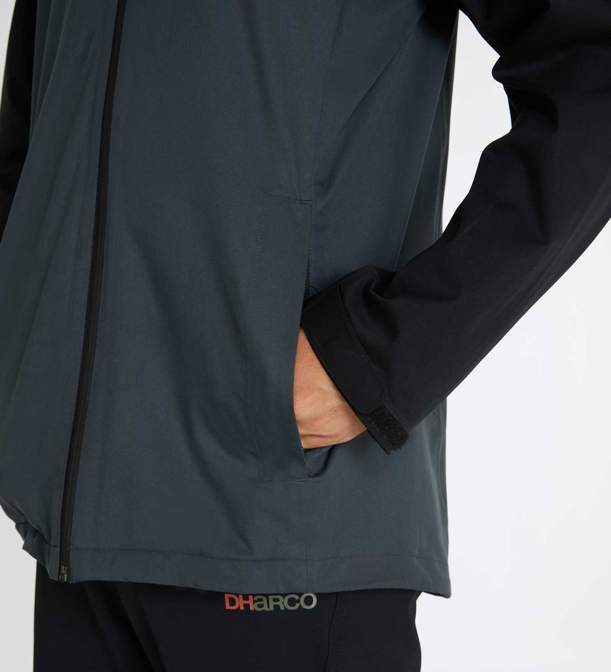 Dharco Mens Rain Jacket Black Grey [sz:x-large]