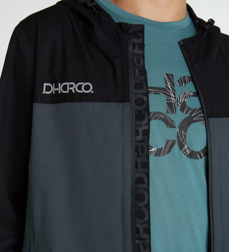 Dharco Mens Rain Jacket Black Grey [sz:x-large]