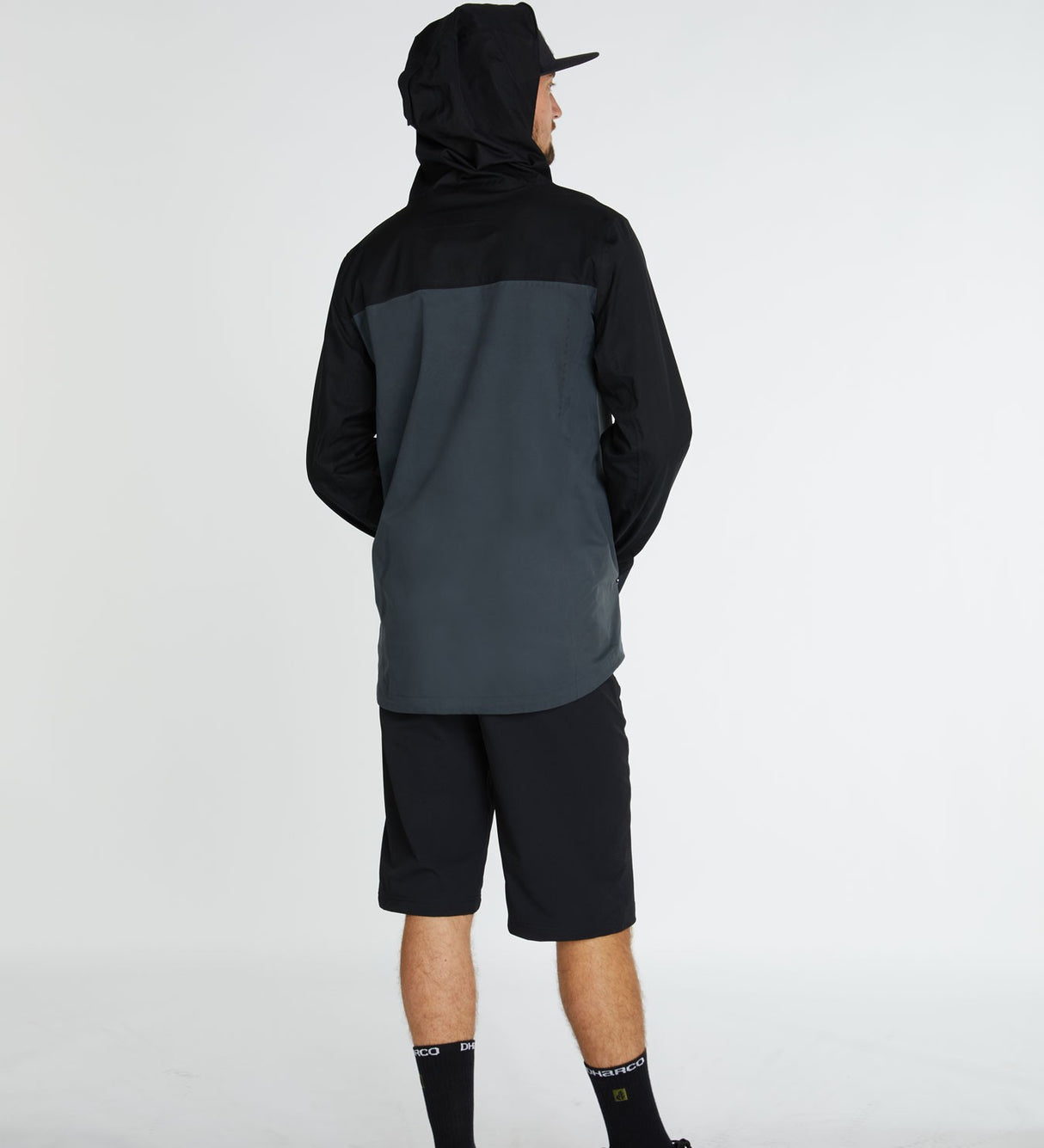 Dharco Mens Rain Jacket Black Grey [sz:x-large]