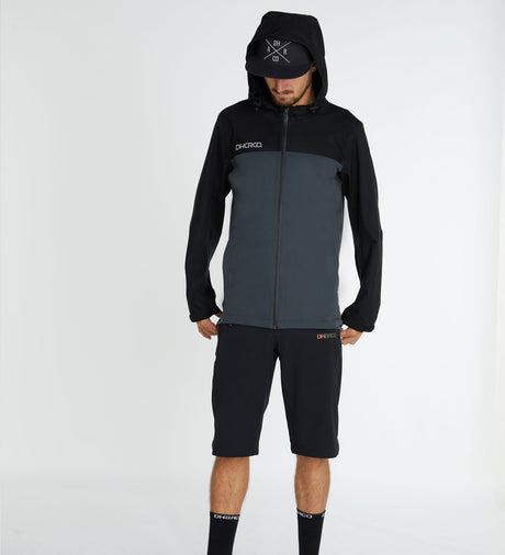 Dharco Mens Rain Jacket Black Grey [sz:x-large]