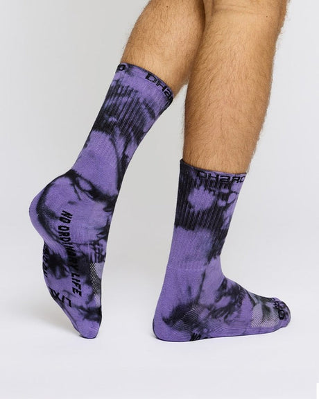 Dharco Crew Socks | Tie Die Purple - Small / Medium [sz:s/m]