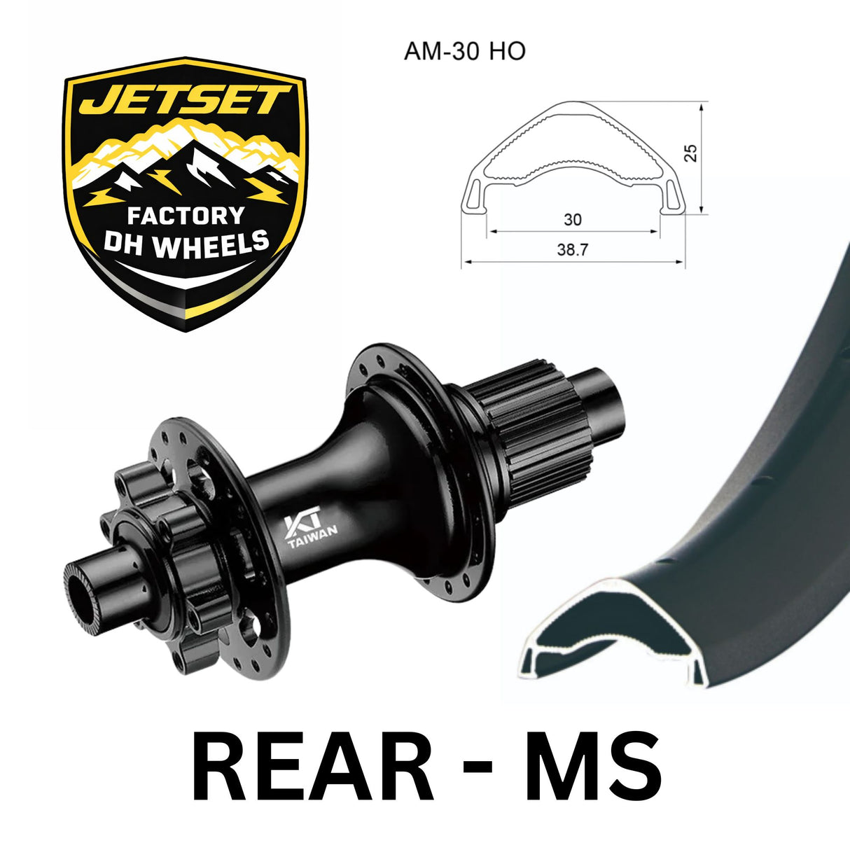 Jetset Factory Dh Wheels - Kt Hub - 6-bolt - Ms Driver - 12 X 148 - To ...