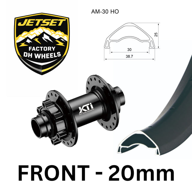 Jetset Factory Dh Wheels - Kt Hub - 6-bolt - Front 20 X 110mm - To Jetset Am30 Ho+ [sz:27.5"]