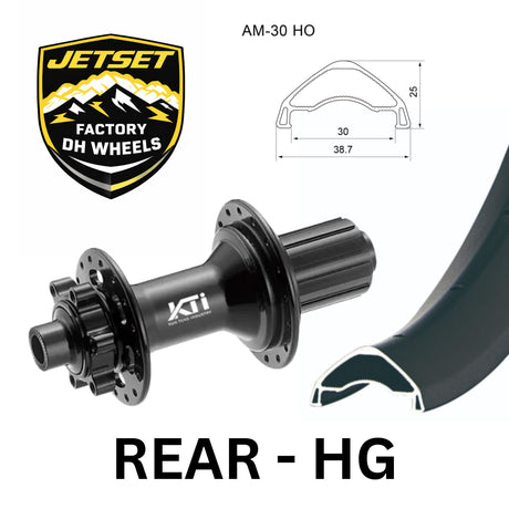 Jetset Wheel - Factory Dh - Kt Hub - 6-bolt - Hg Driver - 12 X 150 (or Convert To 157 With 98112) -to Jetset Am30 Ho+ [sz:27.5"]