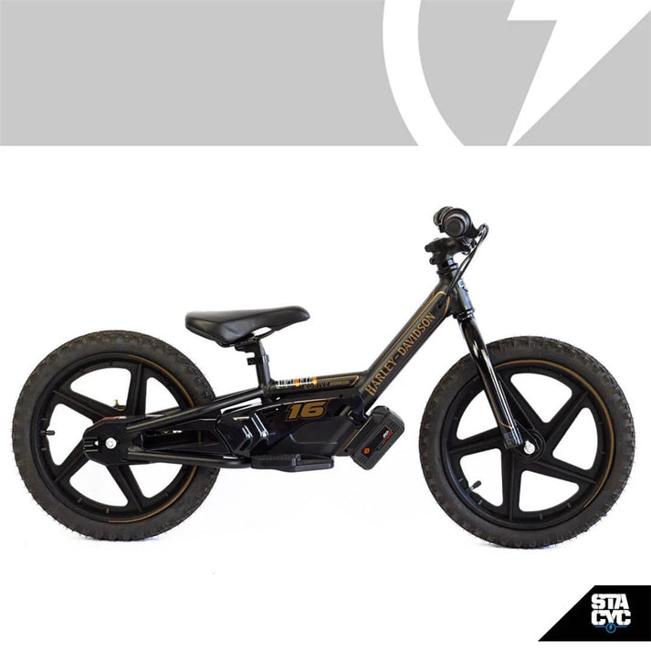 Stacyc Electric Bike Kids 16" 16edrive - Harley Davidson - Iron E16 - Brushless Black / Gold