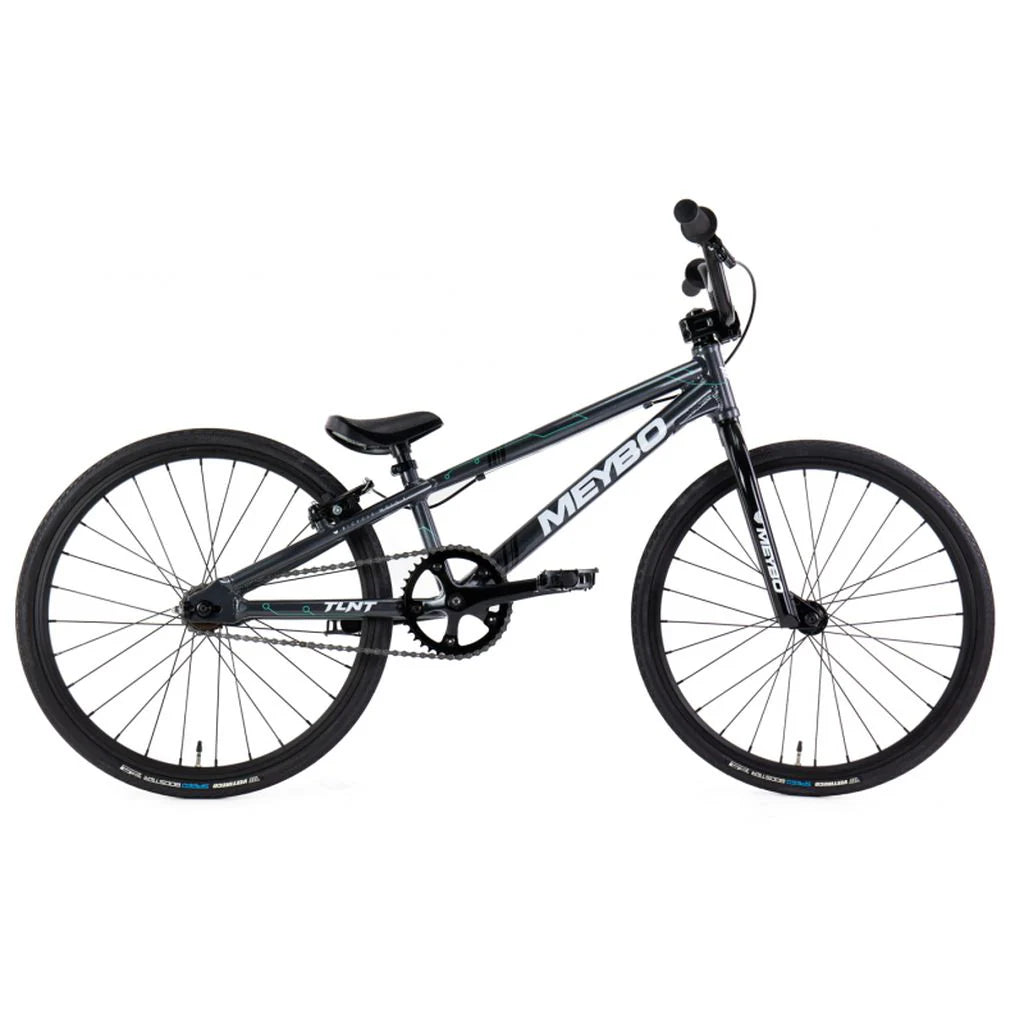 Meybo 2024 TLNT Race Bmx 18.5 TT Junior Grey white turq Yarra Valley Cycles